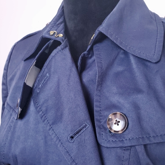 BANANA REPUBLIC classic navy double breasted belted trench coat - Picture 3 of 8